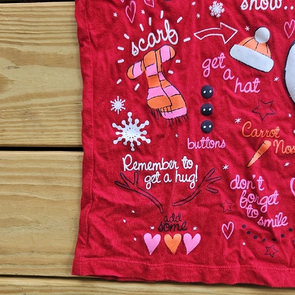 The Children's Place Red Festive Snowman Short Sleeve Tee - Picture 3 of 7